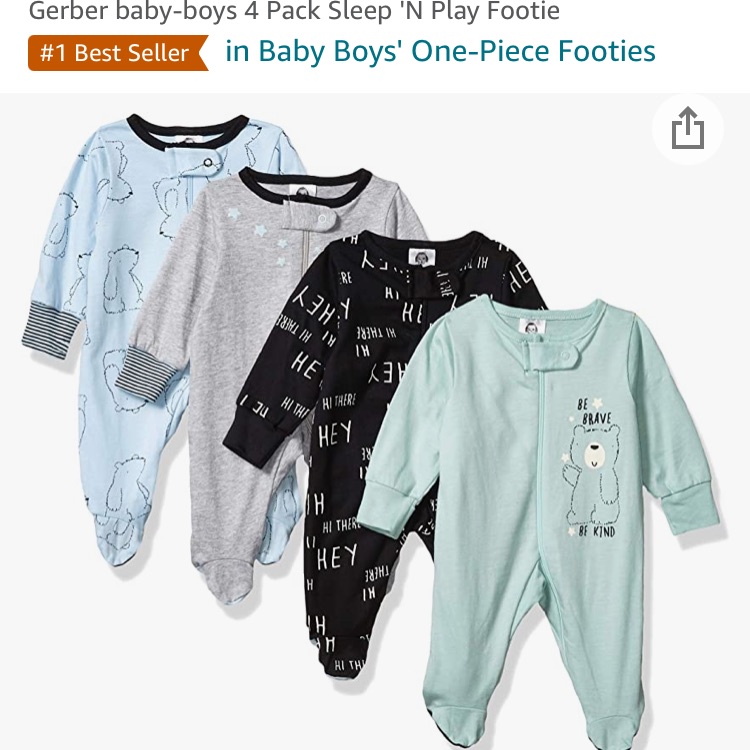 Gerber Baby-Boys 4 Pack Sleep 'N Play Footie